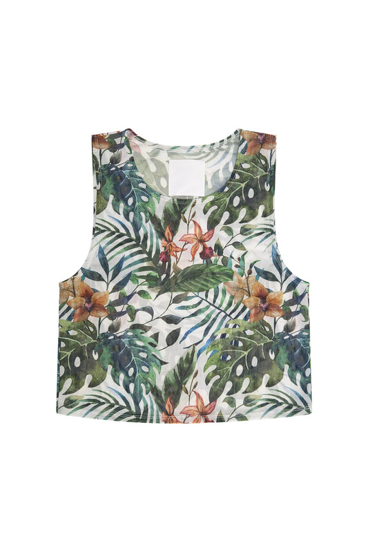 Print Mesh Tank Top