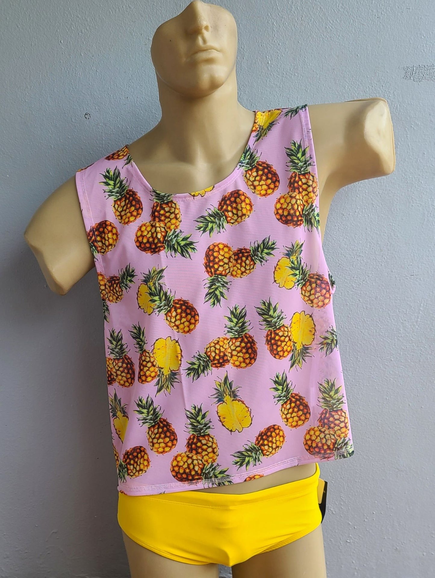 Print Mesh Tank Top