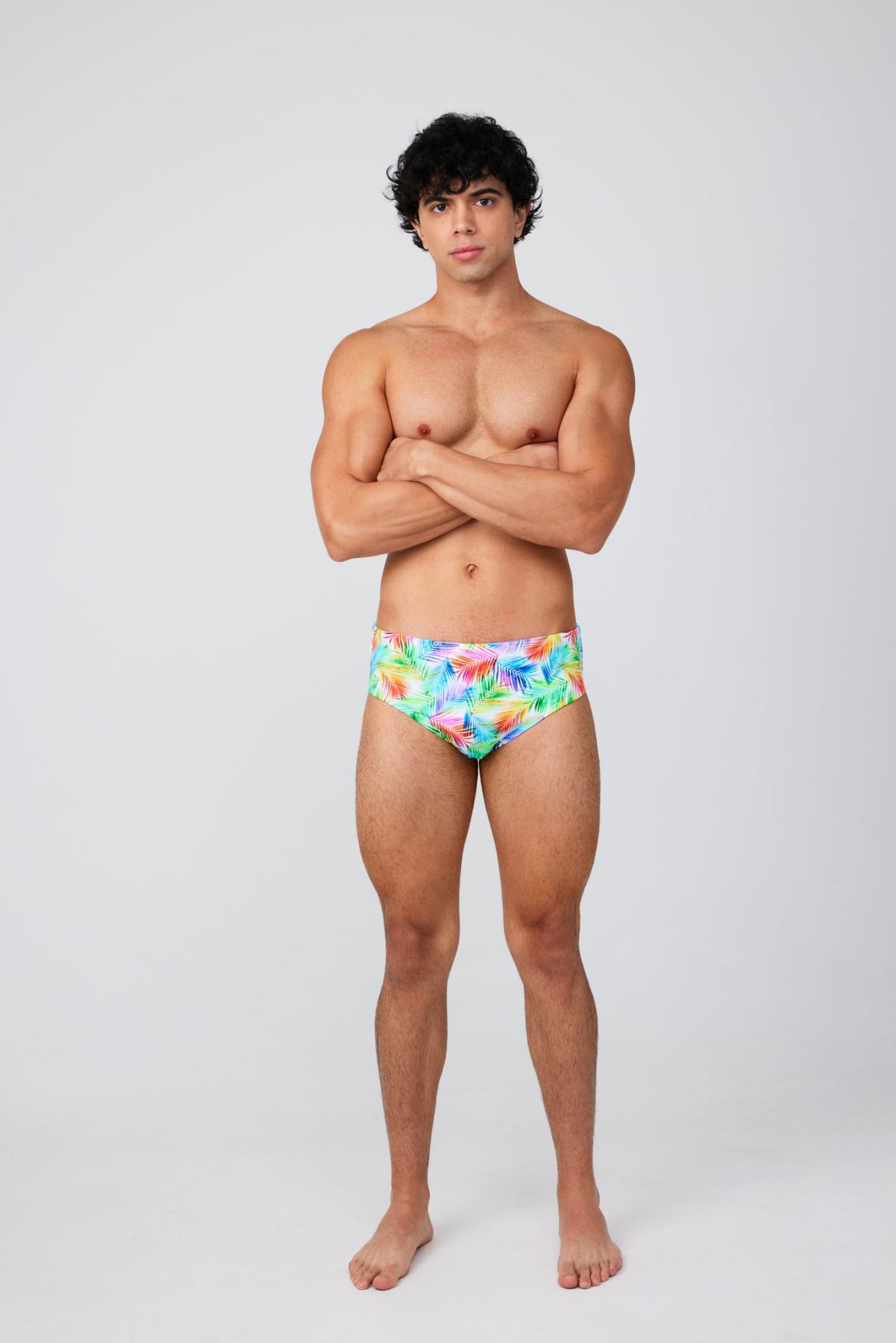 Palm Print Swim Brief
