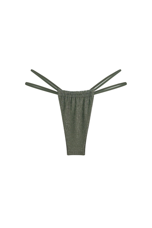 Capri Metallic Sage Bikini Bottom