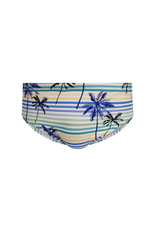 Palm Tree & Stripes Swim Brief